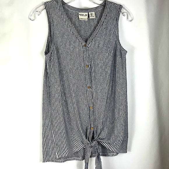 Rachel Zoe sleeveless button down striped Summer top Sz S - Picture 1 of 10
